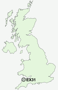 EX31 Postcode map