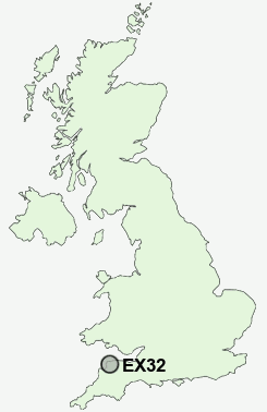 EX32 Postcode map