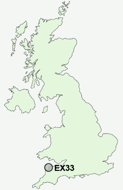 EX33 Postcode map