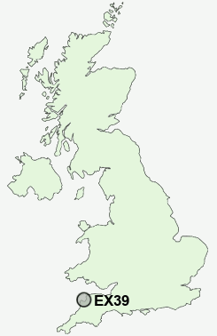 EX39 Postcode map