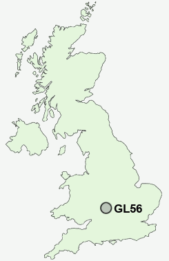 GL56 Postcode map