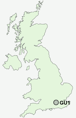 GU1 Postcode map