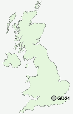 GU21 Postcode map