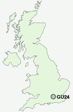 GU24 Postcode map