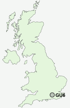 GU6 Postcode map