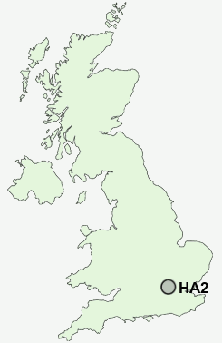 HA2 Postcode map