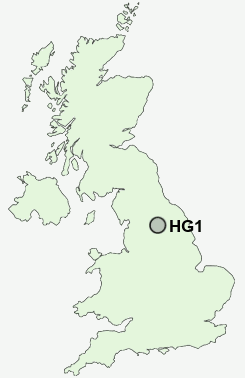 HG1 Postcode map