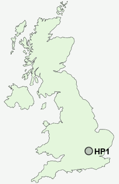 HP1 Postcode map