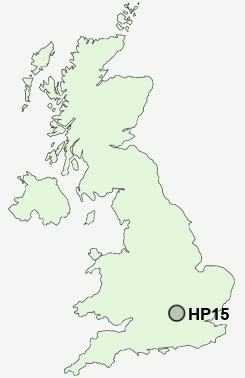 HP15 Postcode map