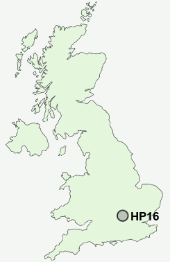 HP16 Postcode map