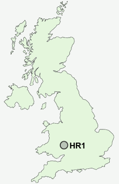 HR1 Postcode map