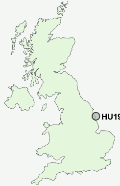 HU19 Postcode map