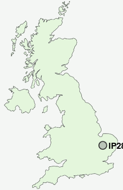 IP28 Postcode map