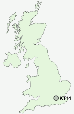 KT11 Postcode map