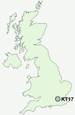 KT17 Postcode map