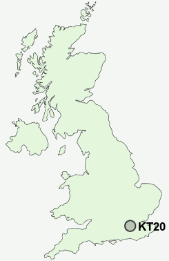 KT20 Postcode map