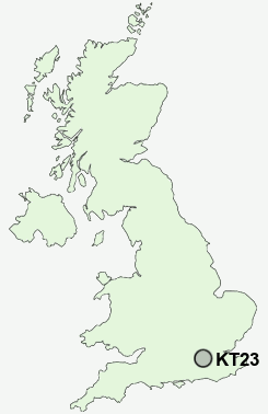 KT23 Postcode map