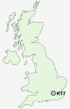 KT7 Postcode map