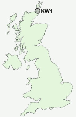 KW1 Postcode map