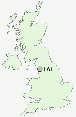 LA1 Postcode map