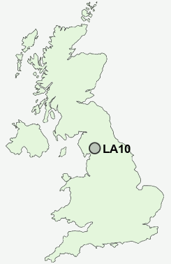 LA10 Postcode map