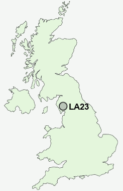 LA23 Postcode map