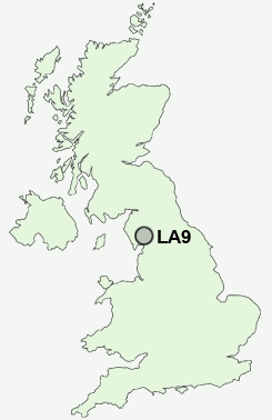 LA9 Postcode map