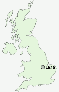 LE15 Postcode map