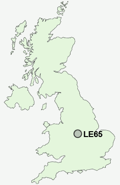 LE65 Postcode map