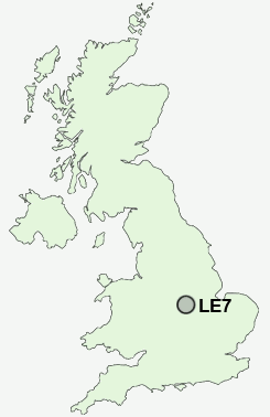 LE7 Postcode map