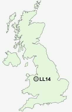 LL14 Postcode map