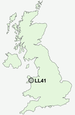 LL41 Postcode map