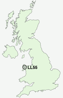 LL55 Postcode map