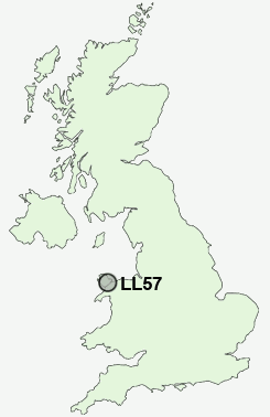 LL57 Postcode map