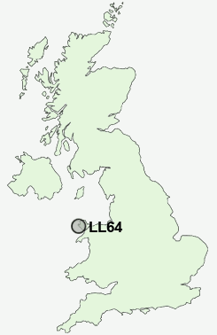 LL64 Postcode map