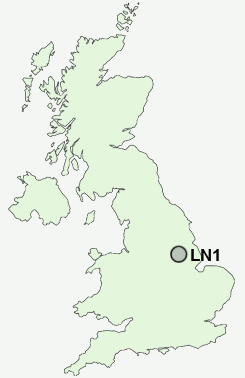 LN1 Postcode map