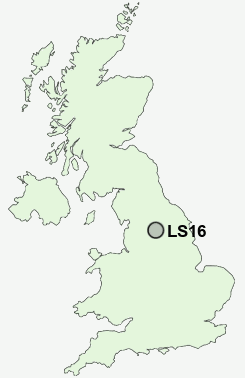 LS16 Postcode map