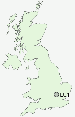 LU1 Postcode map