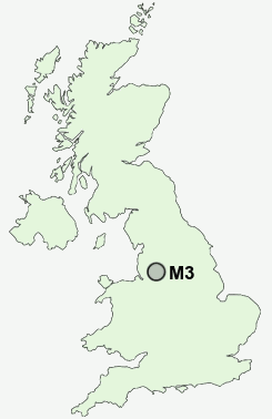 M3 Postcode map