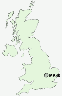 MK40 Postcode map