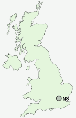 N3 Postcode map