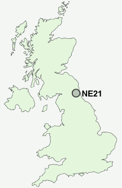 NE21 Postcode map