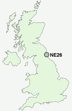 NE26 Postcode map