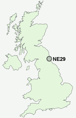 NE29 Postcode map