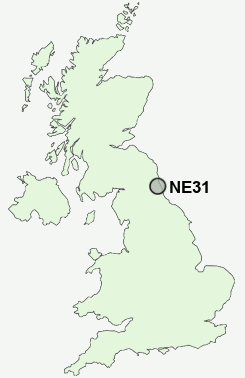 NE31 Postcode map