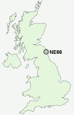 NE66 Postcode map