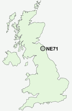 NE71 Postcode map