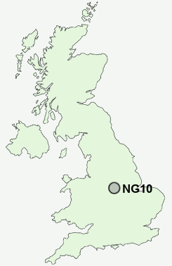 NG10 Postcode map