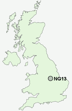 NG13 Postcode map