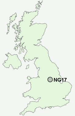 NG17 Postcode map